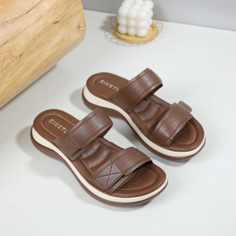 4003-6 uued 2025. aasta kevad- ja suve Amazoni vabaaja sandaalid, naiste libisemiskindlad paksu tallaga mereäärsed sussid