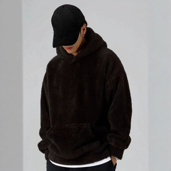 Трансгранична външна търговия Есен и зима Ново мъжко свободно ежедневно персонализирано модно яке с качулка от коралов полар за мъже