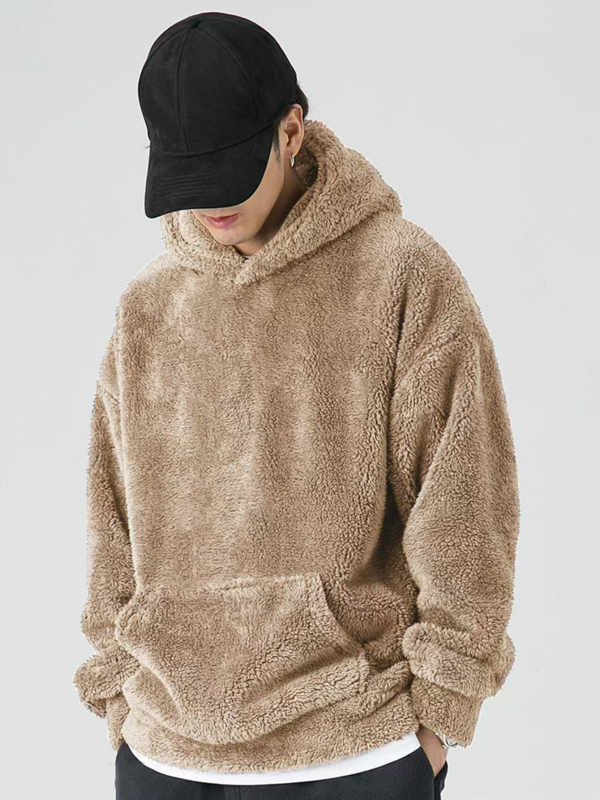 Prekogranična vanjska trgovina Jesen i zima Nova muška ležerna personalizirana modna majica s kapuljačom od koraljnog flisa za muškarce