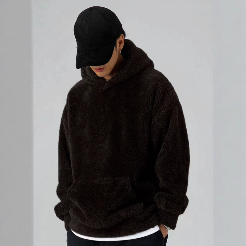 Prekogranična vanjska trgovina Jesen i zima Nova muška ležerna personalizirana modna majica s kapuljačom od koraljnog flisa za muškarce