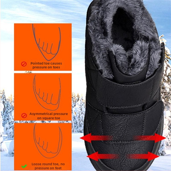 Plačios pėdos seno vyro medvilniniai batai vyriški žieminiai vilnos pamušalu sustorinti šilti batai nykščio evoliucija tėčio vandeniui atsparūs dideli sniego batai