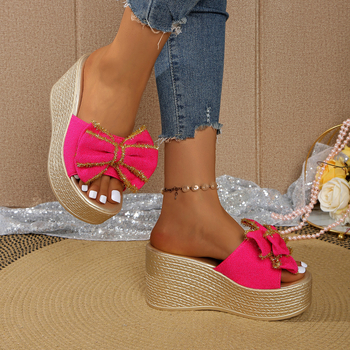 Ljetne nove papuče za plažu s klinovima i ustima od ribe, modne s debelim dnom, udobne za žene, u zalihi na veliko