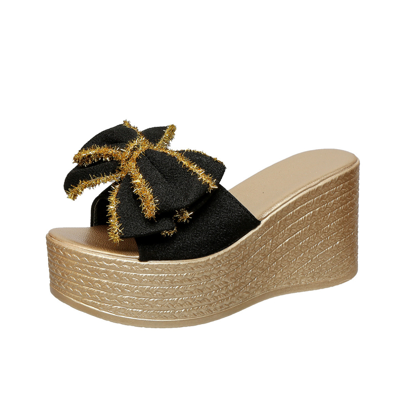 Ljetne nove papuče za plažu s klinovima i ustima od ribe, modne s debelim dnom, udobne za žene, u zalihi na veliko