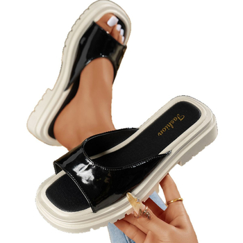 Διασυνοριακά Μοντέρνα Απλά Μονόχρωμα Καλοκαιρινά Φλατ Σανδάλια Εξωτερικής Χρήσης