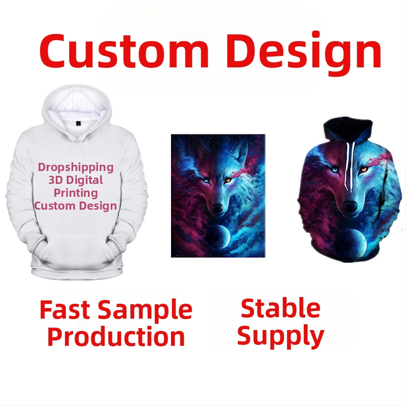 Priamy predaj z továrne, 3D digitálna tlač, mikina s kapucňou a zipsom, mikina s krátkym rukávom, džersejový kardigan, kimono, detské oblečenie na mieru