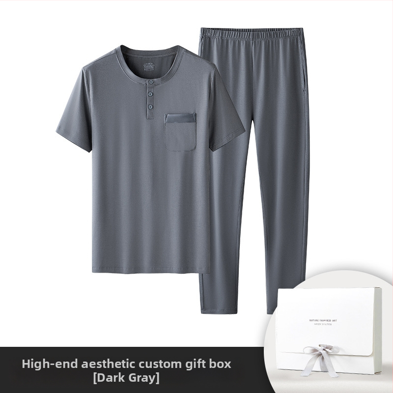 Uus modaalne puuvillane meeste pidžaamakomplekt, ühevärviline, õhuke, lühikeste varrukatega püksid, klapiga taskuga püksid, koduriided laos