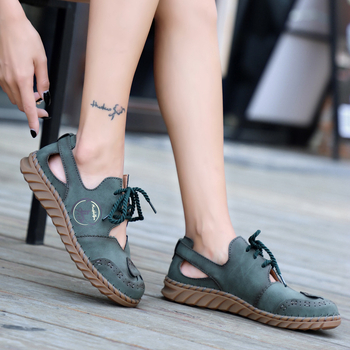 Γυναικεία Παπούτσια Μόδας Φθινοπώρου 2020, Βρετανικά Χειροποίητα, Μεγάλα Μεγέθη, Αναπνέοντα, Μαλακά Γυναικεία Παπούτσια για Ρωμαϊκά Σανδάλια Εξωτερικού Εμπορίου