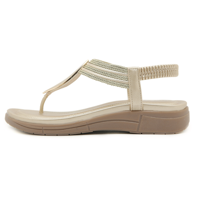 5012-1 Nove Amazon sandale iz 2025., boemske pletene, udobne okrugle sandale za odmor, plus veličina, ravno dno