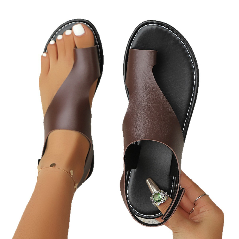 Sandale de plajă casual de vară 2025, sandale de plajă cu cataramă și talpă plată, de dimensiuni mari, pentru comerț exterior