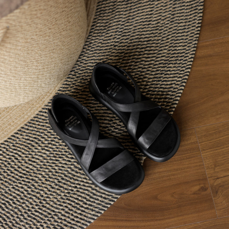 Umjetnički akademski stil, moderne i šik cipele za plažu, slatke ravne sandale s debelim potplatom za žene koje povećavaju visinu