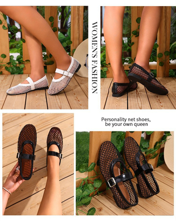 Inozemne veličine, ravne sandale s metalnom kopčom za žene, gornja odjeća, ljeto 2025., nove europske i američke modne šuplje ležerne sandale