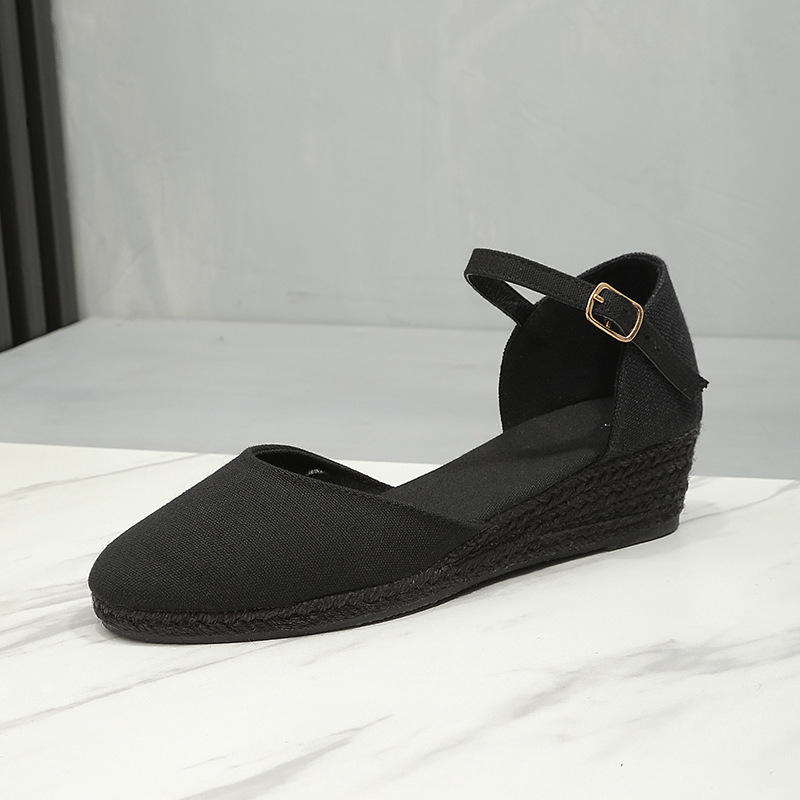 Трансгранични нови летни модни сандали на танкетка за 2025 г., дамски обувки Baotou, еспадрили на танкетка