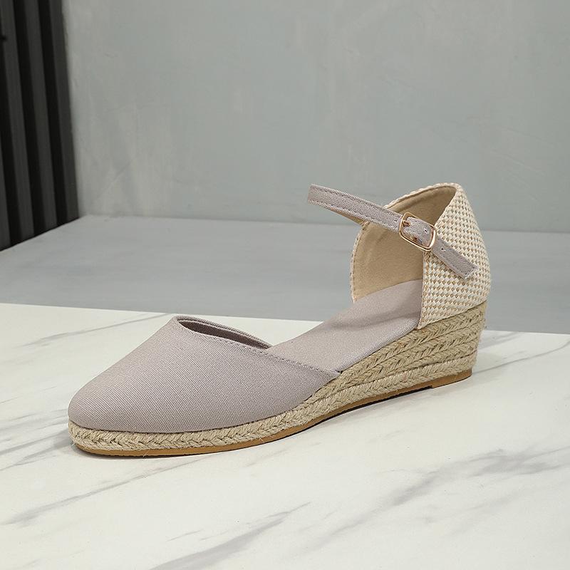 Трансгранични нови летни модни сандали на танкетка за 2025 г., дамски обувки Baotou, еспадрили на танкетка