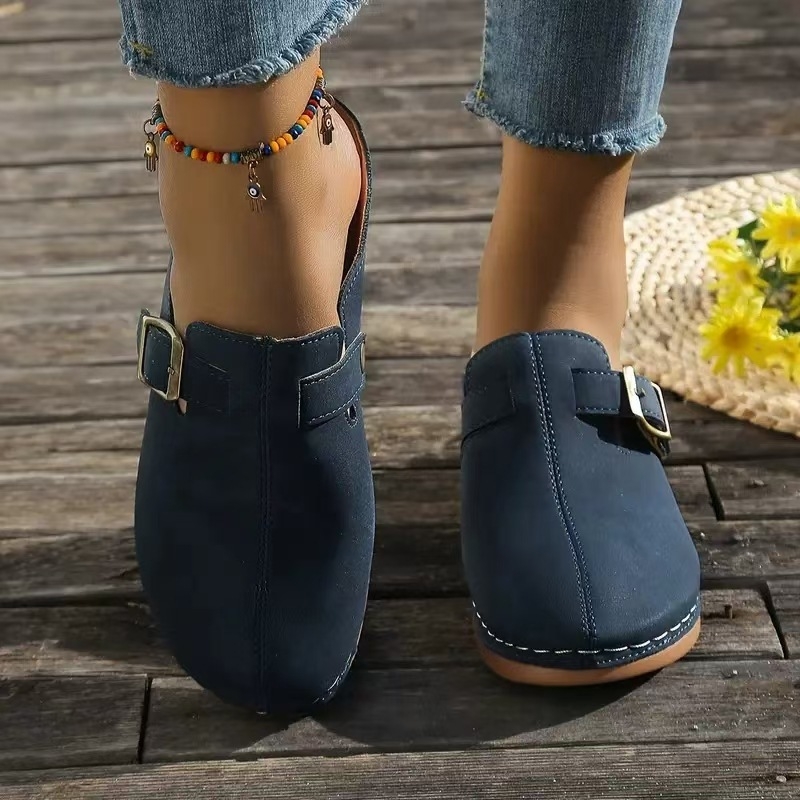 2025 νέα διασυνοριακά γυναικεία μόδα με τακούνι σφήνας, σανδάλια και παντόφλες Baotou, casual παπούτσια χονδρικής σε απόθεμα