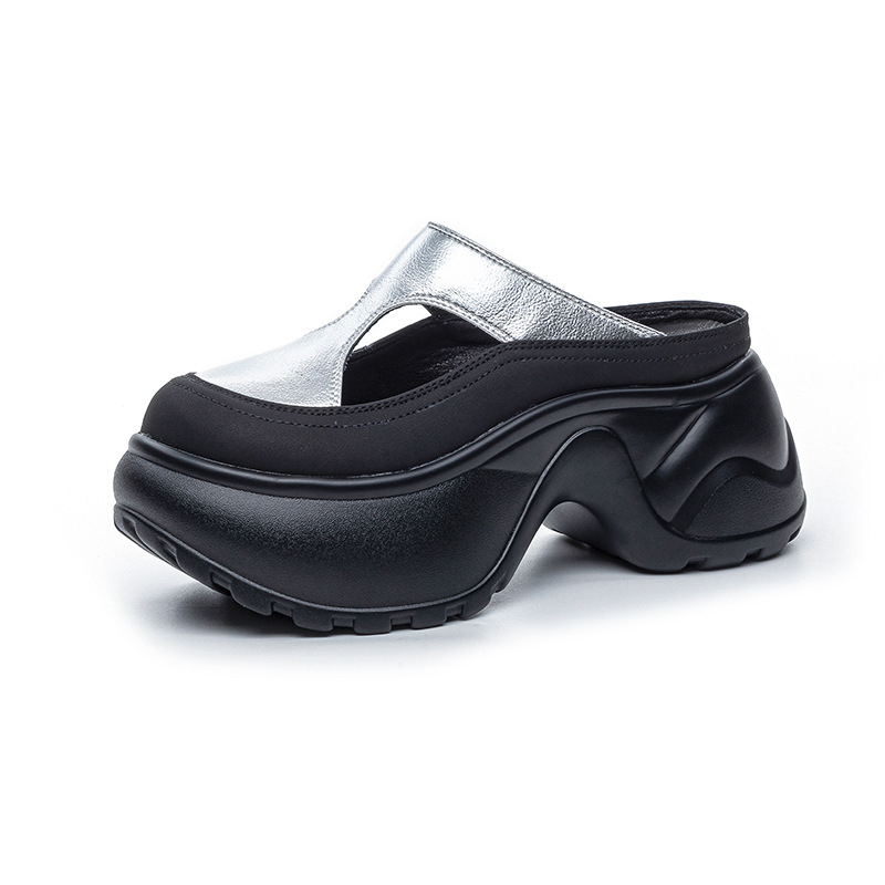 Nove ljetne ležerne modne ženske cipele na platformi iz 2025., debeli potplat, papuče za podizanje, ženske vanjske cipele s lijenim prstima, otporne na habanje, super mekane