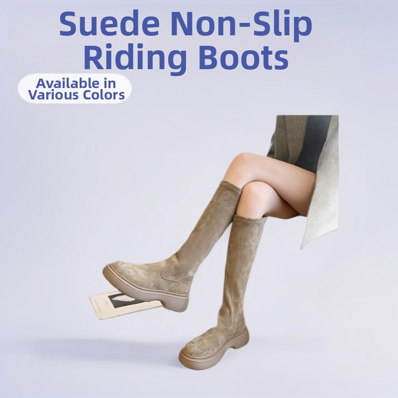 Jesen i zima 2024. Novi dolazak dugih čizmi s francuskim debelim potplatom, uske čizme od brušene kože, duge rastezljive čizme za mršavljenje