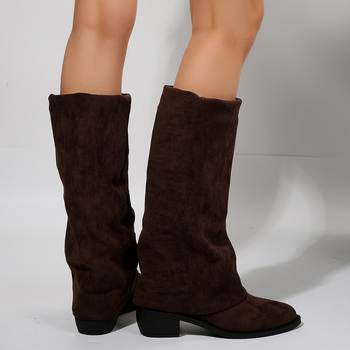Kaubojske čizme za žene, novi stil 2025, debela peta, debeli potplat, špicaste prste, popularne, moderne i udobne čizme