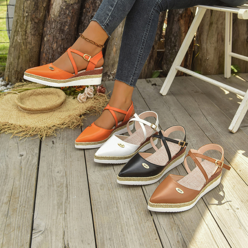 Sandale s debelim potplatom, šupljim prstima i kopčom od konoplje, velike, ljetne, nove ženske sandale za 2025.