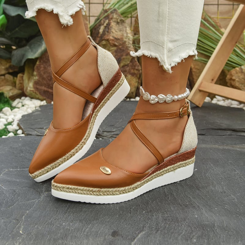 Sandale s debelim potplatom, šupljim prstima i kopčom od konoplje, velike, ljetne, nove ženske sandale za 2025.