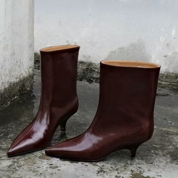 Jesenske i zimske nove modne svestrane nišne francuske retro čizme sa špicastim vrhom i štiklima, s mačkastom petom za žene