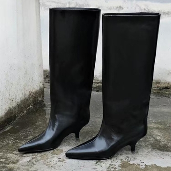 Jesenske i zimske nove modne svestrane nišne francuske retro čizme sa špicastim vrhom i štiklima, s mačkastom petom za žene