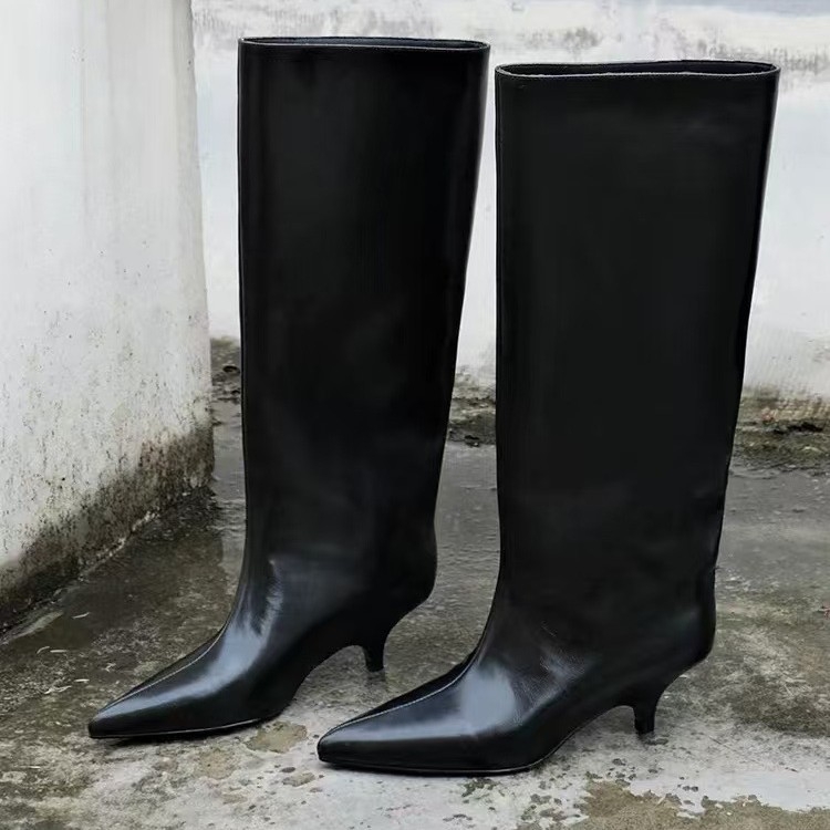 Jesenske i zimske nove modne svestrane nišne francuske retro čizme sa špicastim vrhom i štiklima, s mačkastom petom za žene