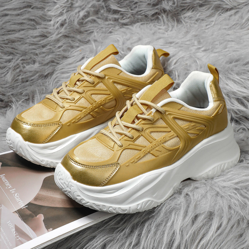 Γυναικεία παπούτσια μπαμπά με χοντρή σόλα, νέα φθινοπωρινά αναπνεύσιμα παπούτσια υψηλής παλίρροιας για ζευγάρια, ρετρό casual sneaker