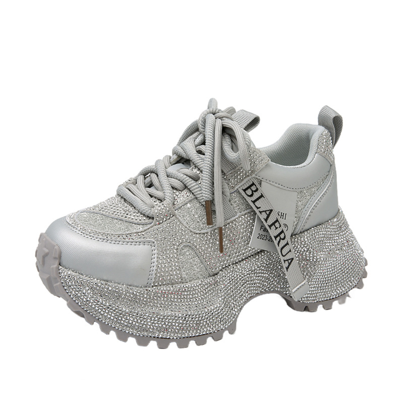 Prekogranične, veće tatine cipele za žene, novi stil, zvjezdano nebo, s cirkonima i debelim potplatom, za povećanje visine, ležerne i svestrane tenisice