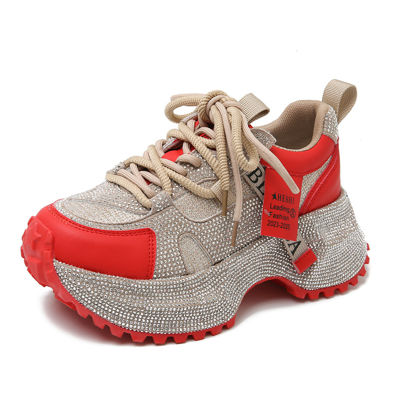 Prekogranične, veće tatine cipele za žene, novi stil, zvjezdano nebo, s cirkonima i debelim potplatom, za povećanje visine, ležerne i svestrane tenisice