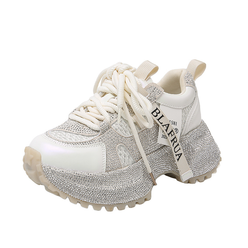 Prekogranične, veće tatine cipele za žene, novi stil, zvjezdano nebo, s cirkonima i debelim potplatom, za povećanje visine, ležerne i svestrane tenisice