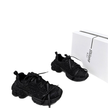 Παπούτσια Paris Dad από γνήσιο δέρμα με στρας για γυναίκες, καλοκαίρι 2025, νέα, ευέλικτα αθλητικά και casual παπούτσια με χοντρή σόλα και στρας για γυναίκες.