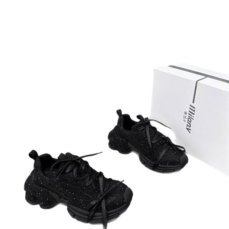 Pariške cipele od prave kože s cirkonima za žene, gornja odjeća, nove ljetne cipele s debelim potplatom i cirkonima za žene, svestrane sportske i ležerne cipele