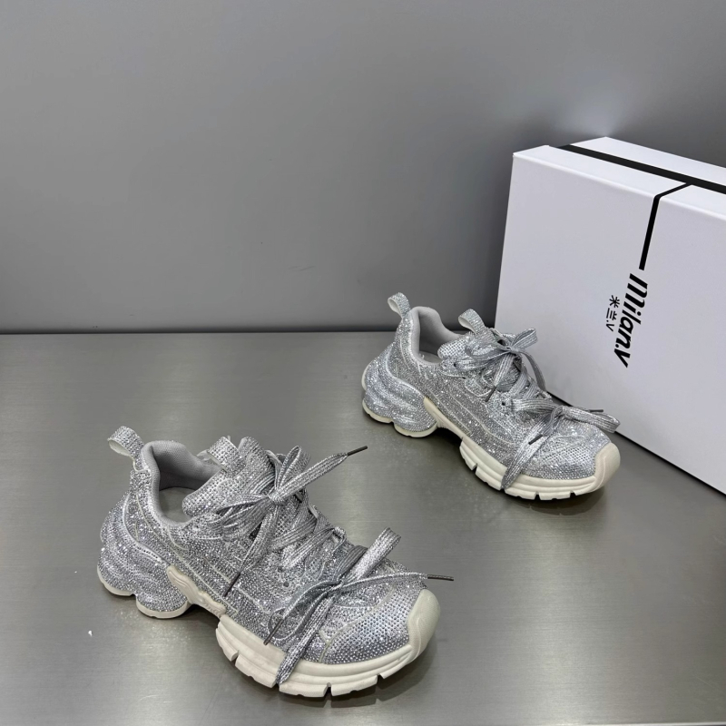 Pariške cipele od prave kože s cirkonima za žene, gornja odjeća, nove ljetne cipele s debelim potplatom i cirkonima za žene, svestrane sportske i ležerne cipele