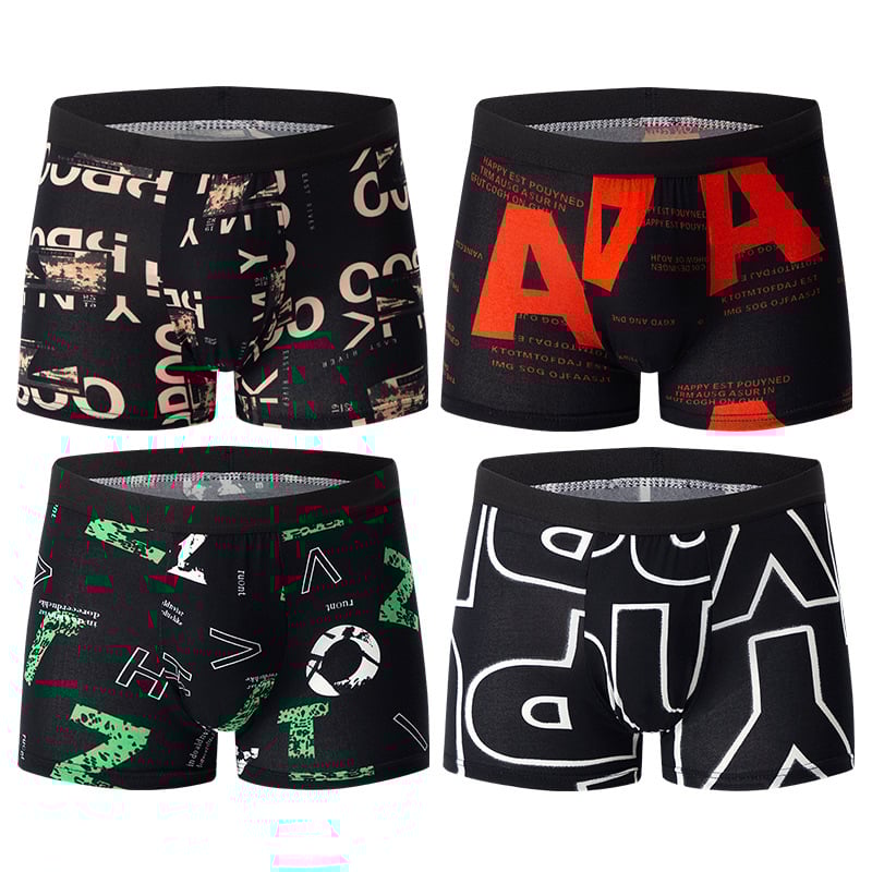 Platformă transfrontalieră de peste hotare pentru pantaloni scurți boxer pentru bărbați, din 4 piese, lenjerie intimă casual, lejeră, de dimensiuni europene și americane, pantaloni sexy la modă