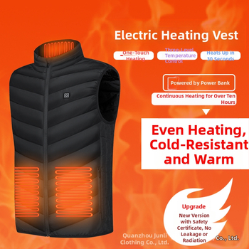 Noorte küttetsooni 9 vest meeste intelligentne laadimisega varrukateta kraega elektriline soojendusega keskealistele ja eakatele mõeldud vest soojendusega vest