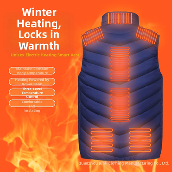 Noorte küttetsooni 9 vest meeste intelligentne laadimisega varrukateta kraega elektriline soojendusega keskealistele ja eakatele mõeldud vest soojendusega vest