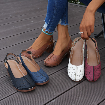 Pantofi de damă de mărime mare, 35-43 de yarzi, cu picioare late și groase, pantofi de vară pentru mame, sandale goale cu talpă moale, confortabile pentru vârstnici de vârstă mijlocie, mărimea 42