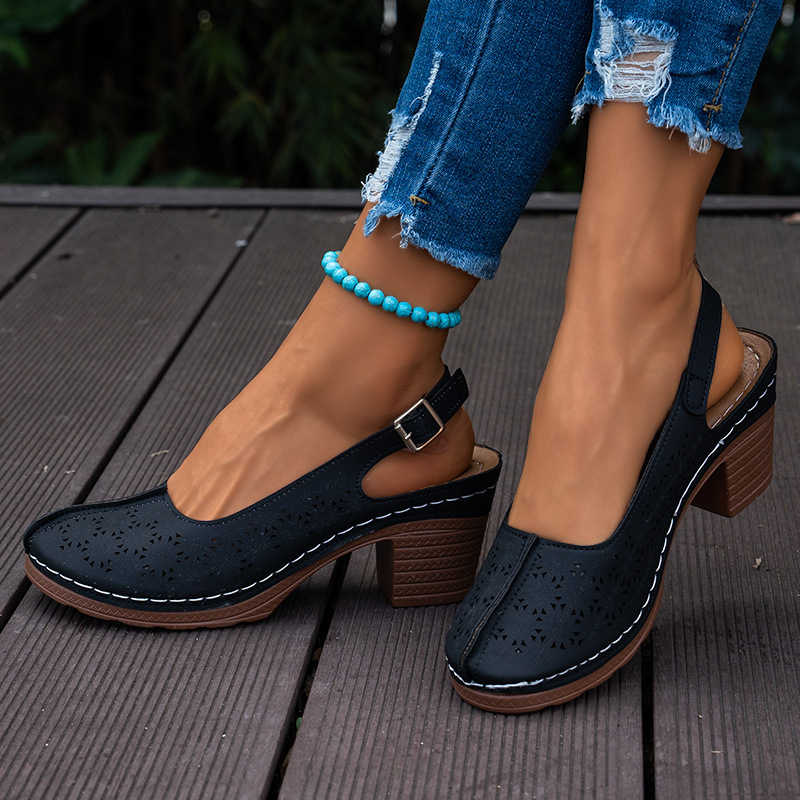 Pantofi de damă de mărime mare, 35-43 de yarzi, cu picioare late și groase, pantofi de vară pentru mame, sandale goale cu talpă moale, confortabile pentru vârstnici de vârstă mijlocie, mărimea 42