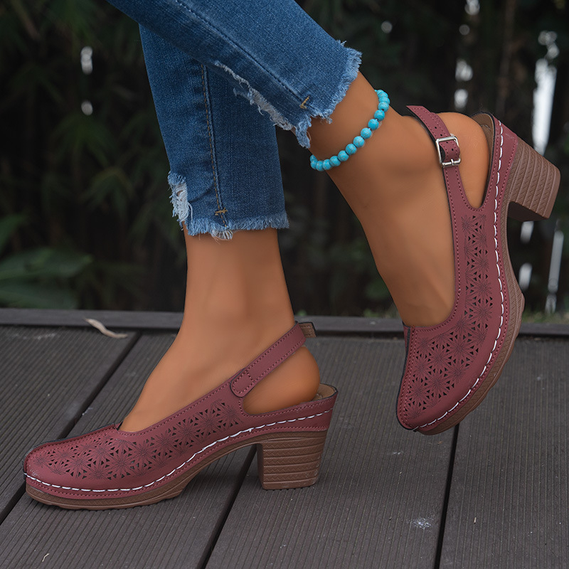 Pantofi de damă de mărime mare, 35-43 de yarzi, cu picioare late și groase, pantofi de vară pentru mame, sandale goale cu talpă moale, confortabile pentru vârstnici de vârstă mijlocie, mărimea 42