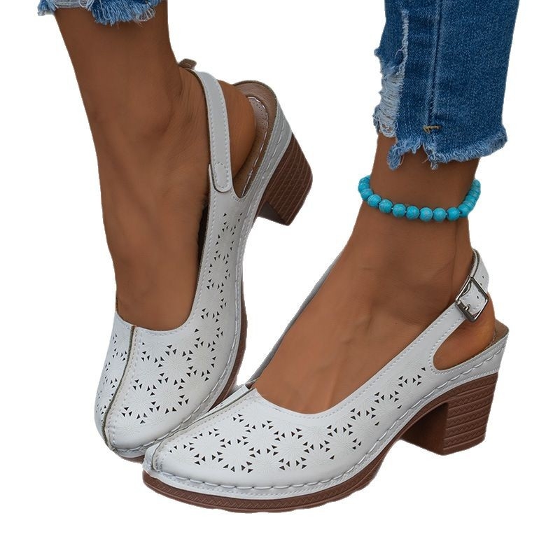 Pantofi de damă de mărime mare, 35-43 de yarzi, cu picioare late și groase, pantofi de vară pentru mame, sandale goale cu talpă moale, confortabile pentru vârstnici de vârstă mijlocie, mărimea 42