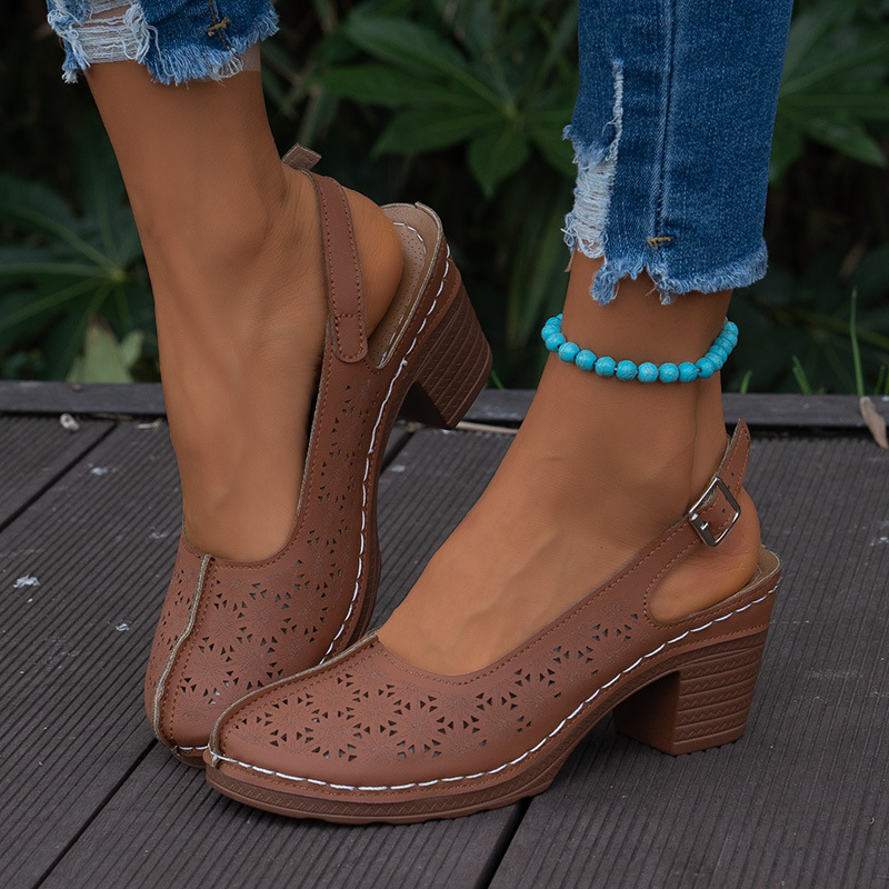 Pantofi de damă de mărime mare, 35-43 de yarzi, cu picioare late și groase, pantofi de vară pentru mame, sandale goale cu talpă moale, confortabile pentru vârstnici de vârstă mijlocie, mărimea 42