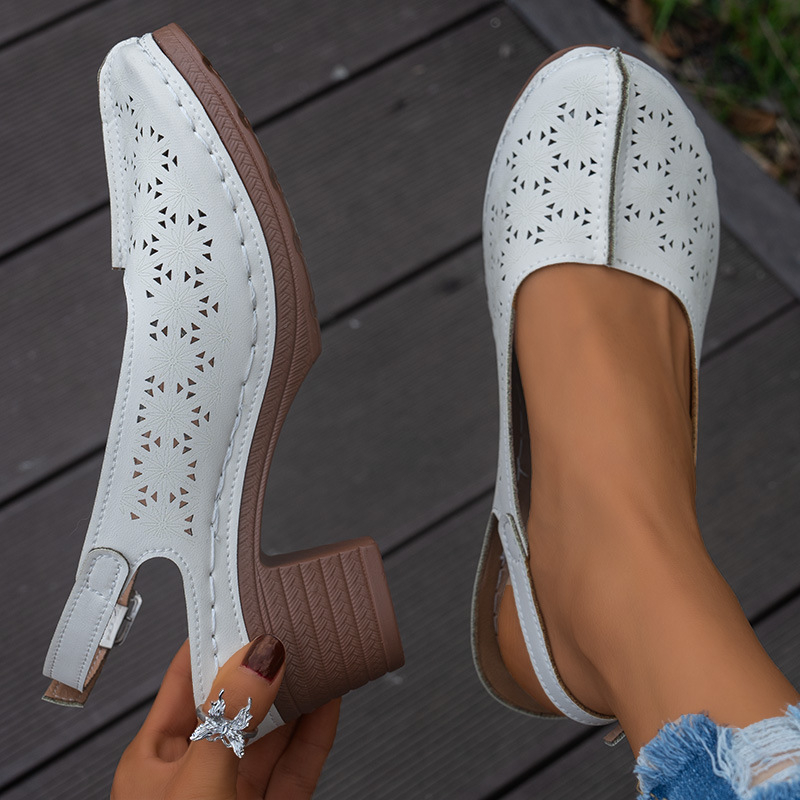 Pantofi de damă de mărime mare, 35-43 de yarzi, cu picioare late și groase, pantofi de vară pentru mame, sandale goale cu talpă moale, confortabile pentru vârstnici de vârstă mijlocie, mărimea 42