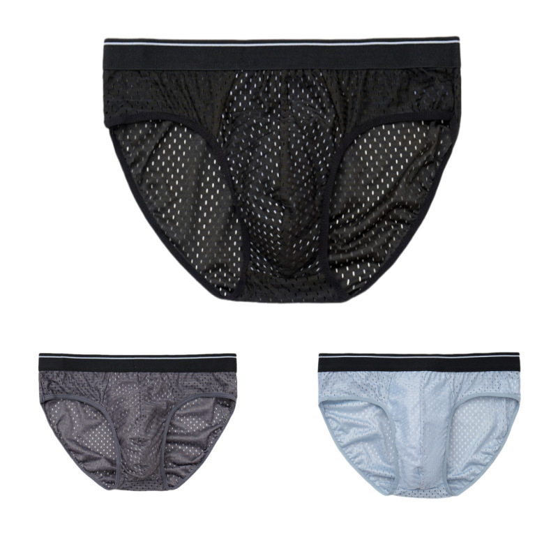 Vīriešu apakšveļa Ice Silk trīsstūra šorti Vīriešu apakšveļa Pusaudžiem Liela izmēra Elpojoša Vasaras Jauns Stils Vidēja Vidukļa Plus