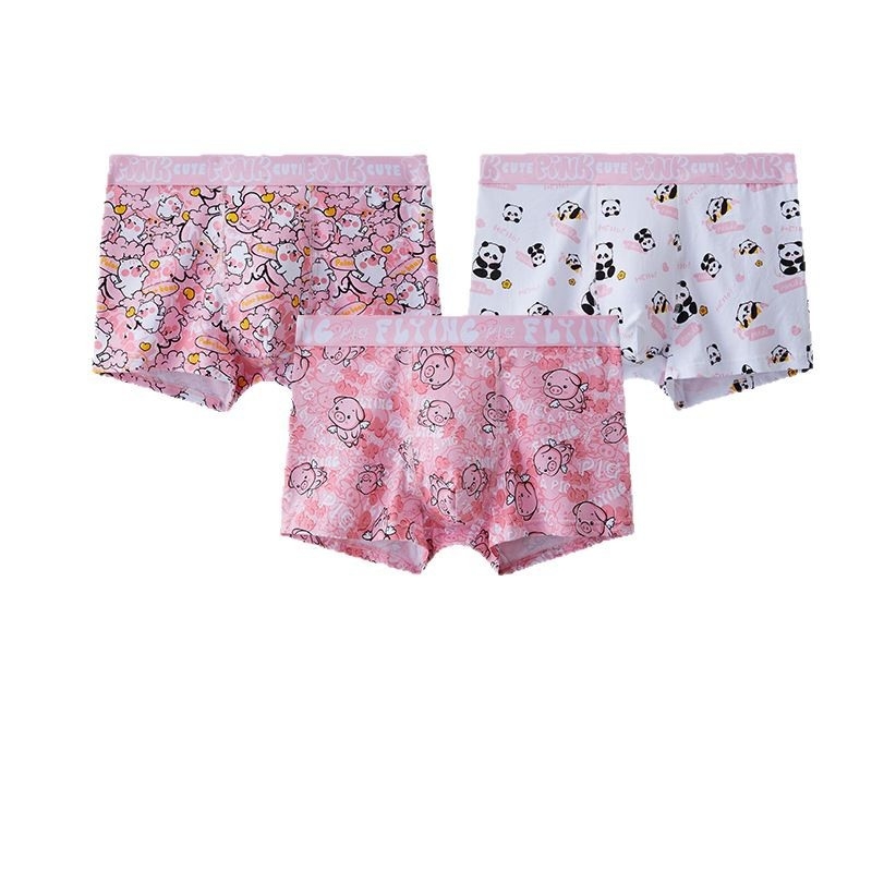 Muške ružičaste gaćice s četiri kuta od čistog pamuka Cross-border Explosions, moderne bokserice s kontrastnim printom u boji, poklon za parove