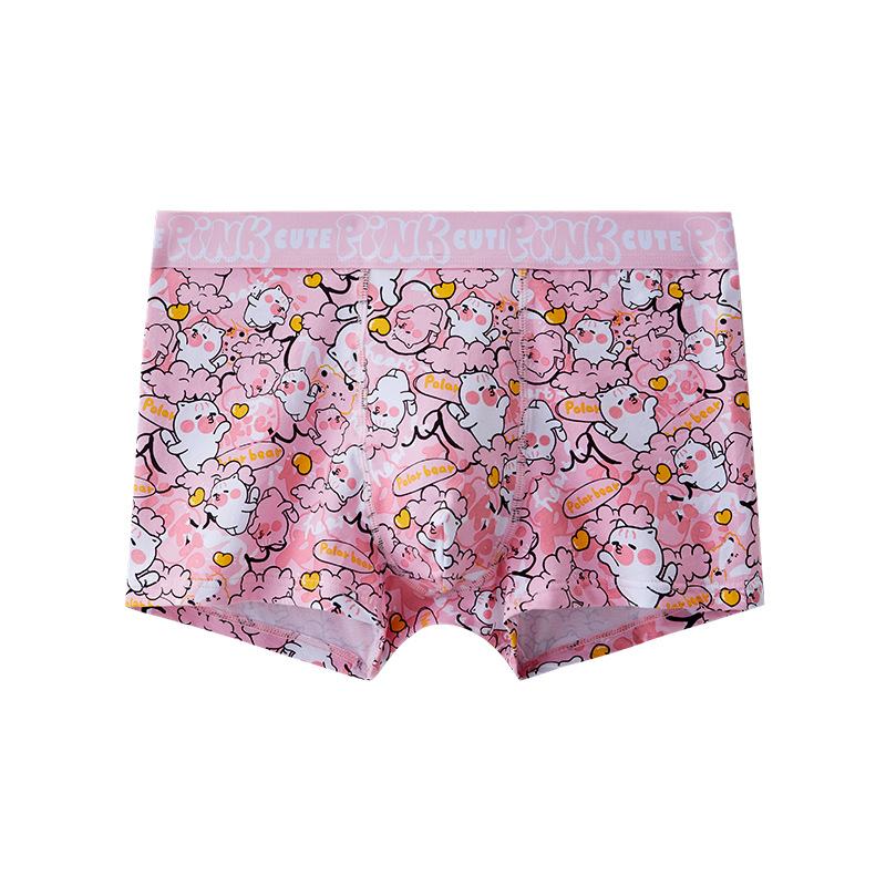 Muške ružičaste gaćice s četiri kuta od čistog pamuka Cross-border Explosions, moderne bokserice s kontrastnim printom u boji, poklon za parove