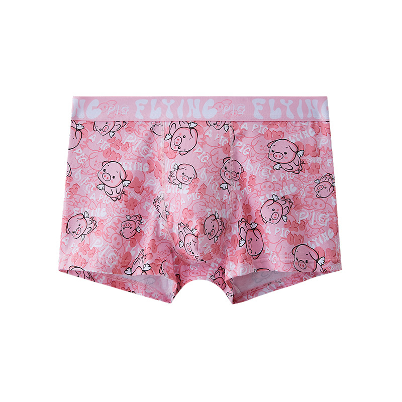 Muške ružičaste gaćice s četiri kuta od čistog pamuka Cross-border Explosions, moderne bokserice s kontrastnim printom u boji, poklon za parove