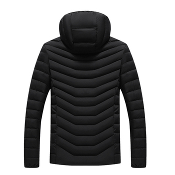 Sanjianfeng Odjeća s pamučnim podlogama za muškarce, zima 2023., muška korejska odjeća, uski kroj, odvojiva kapa, ležerna, moderna, rebrasta gornjica