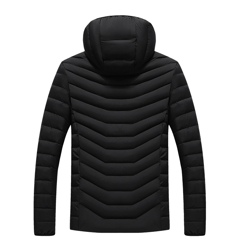 Sanjianfeng Odjeća s pamučnim podlogama za muškarce, zima 2023., muška korejska odjeća, uski kroj, odvojiva kapa, ležerna, moderna, rebrasta gornjica