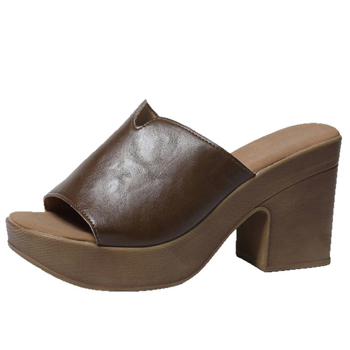 Παντόφλες με ψηλοτάκουνα εξωτερικού εμπορίου για γυναίκες 2025 καλοκαίρι Νέα ευρωπαϊκά και αμερικανικά σέξι γυναικεία σανδάλια ψαριού με χοντρό τακούνι και μεγάλο μέγεθος σε μια γραμμή