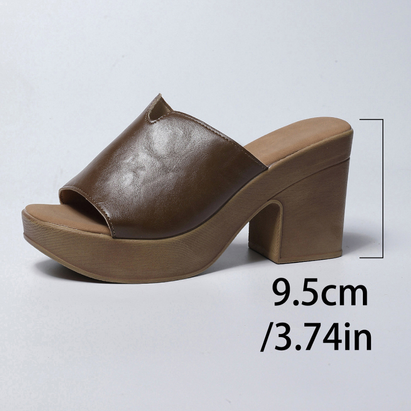 Дамски сандали с висок ток и външна търговия, лято 2025, нови европейски и американски, секси, с дебел ток и голям размер, едноредови сандали